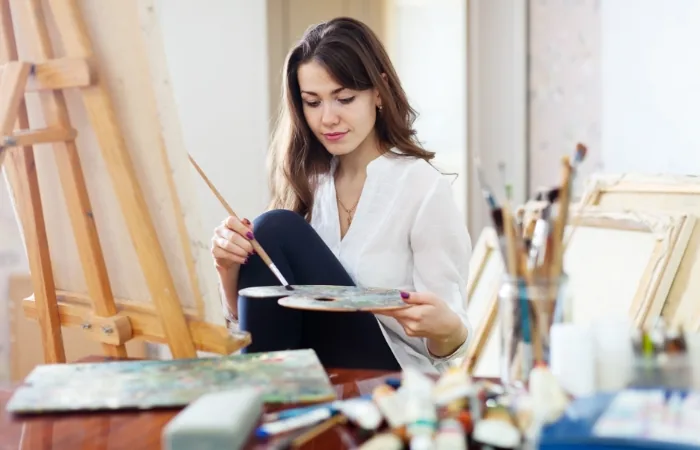 Designer reviewing a layout on screen